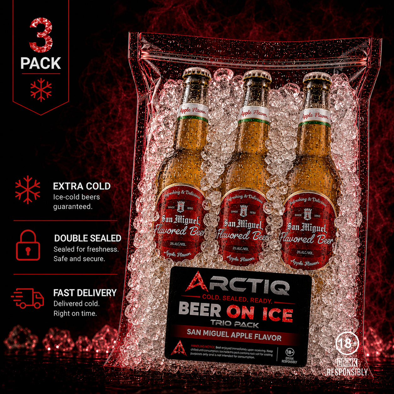 Beer On Ice | San Miguel Apple Trio Pack 330ml