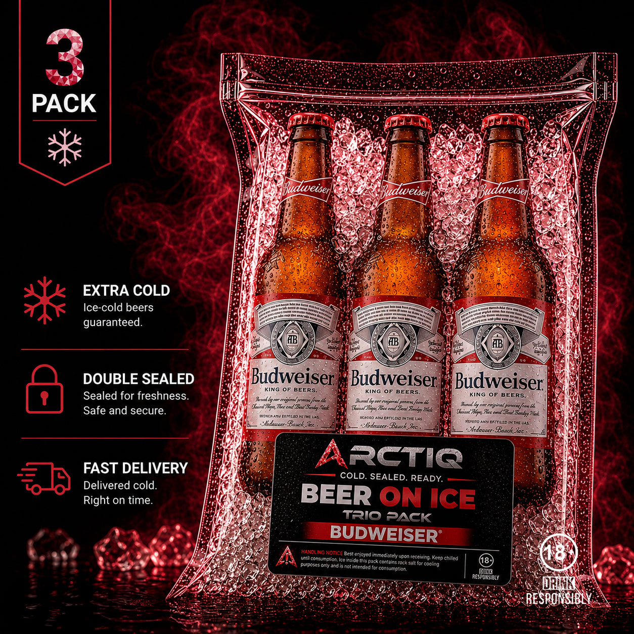 Beer On Ice | Budweiser Trio Pack 330ml