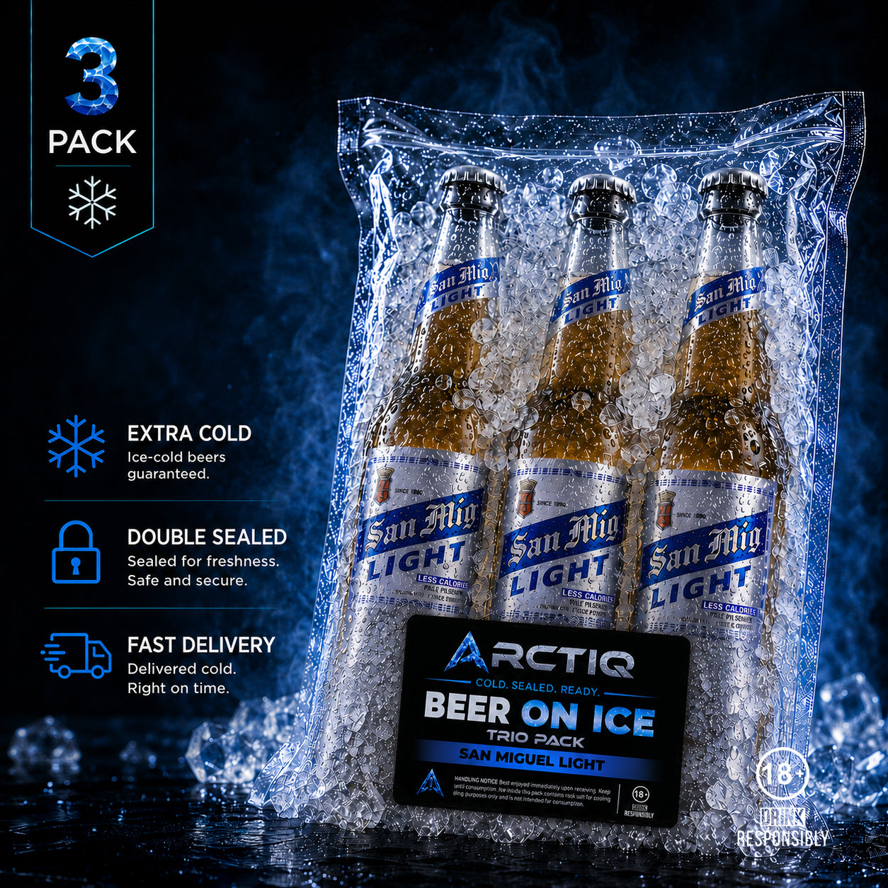 Beer On Ice | San Miguel Light Trio Pack 330ml