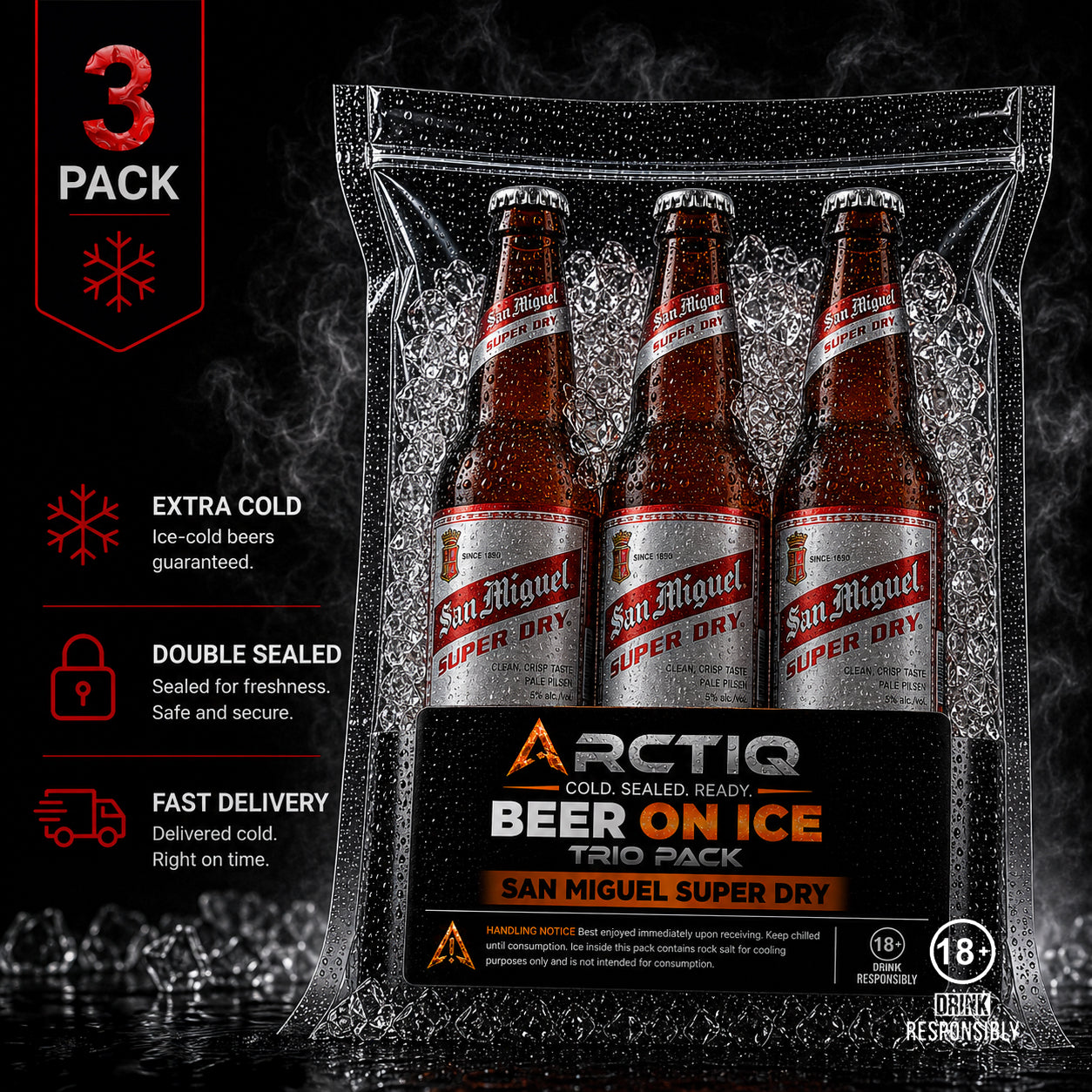 Beer On Ice | San Miguel Super Dry Trio Pack 330ml