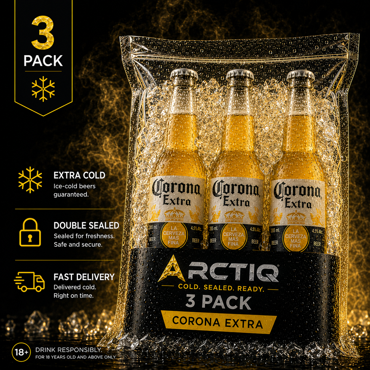 ARCTIQ Beer On Ice | Corona Extra Trio Pack 330ml