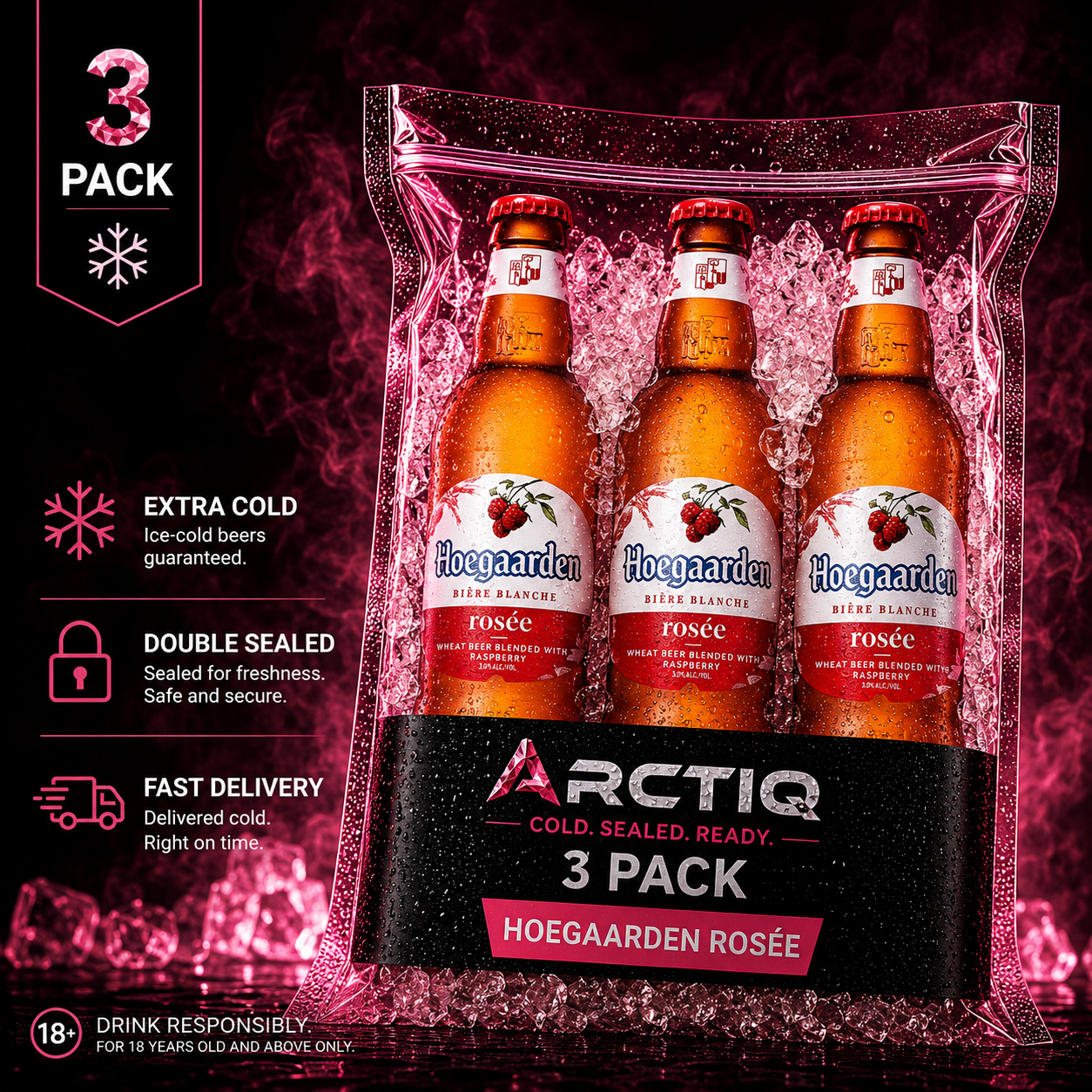 ARCTIQ Beer On Ice | Hoegaarden Rosèe Trio Pack 248ml