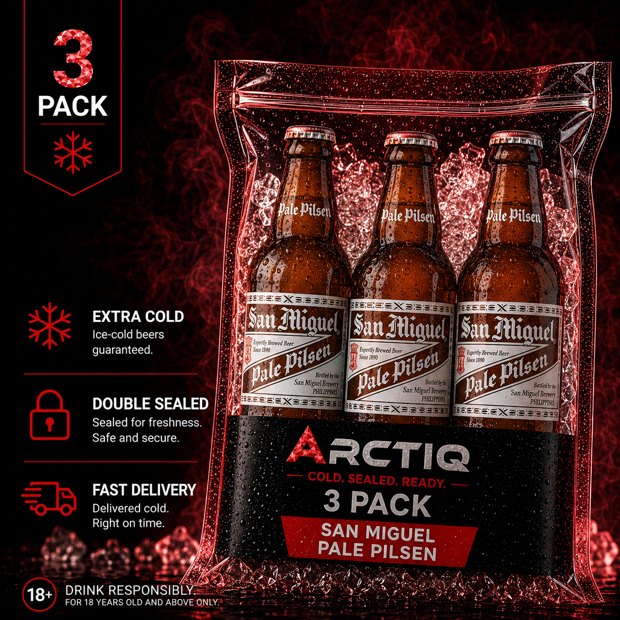 ARCTIQ Beer On Ice | San Miguel Pale Pilsen Trio Pack 320ml